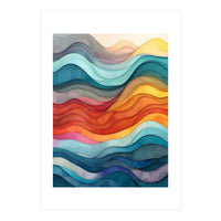 Abstract Layered Wave Landscape (Print Only)