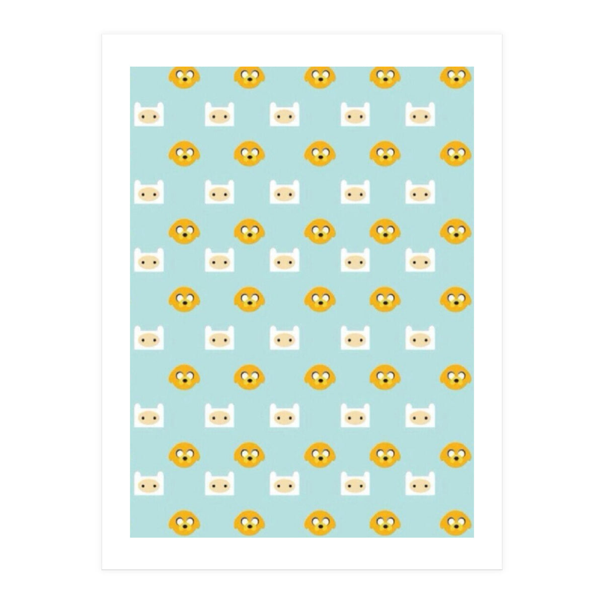 Minimalist Finn And Jake Seamless Cartoon Pattern (Print Only)