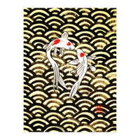 2 Koi In Wood (Print Only)
