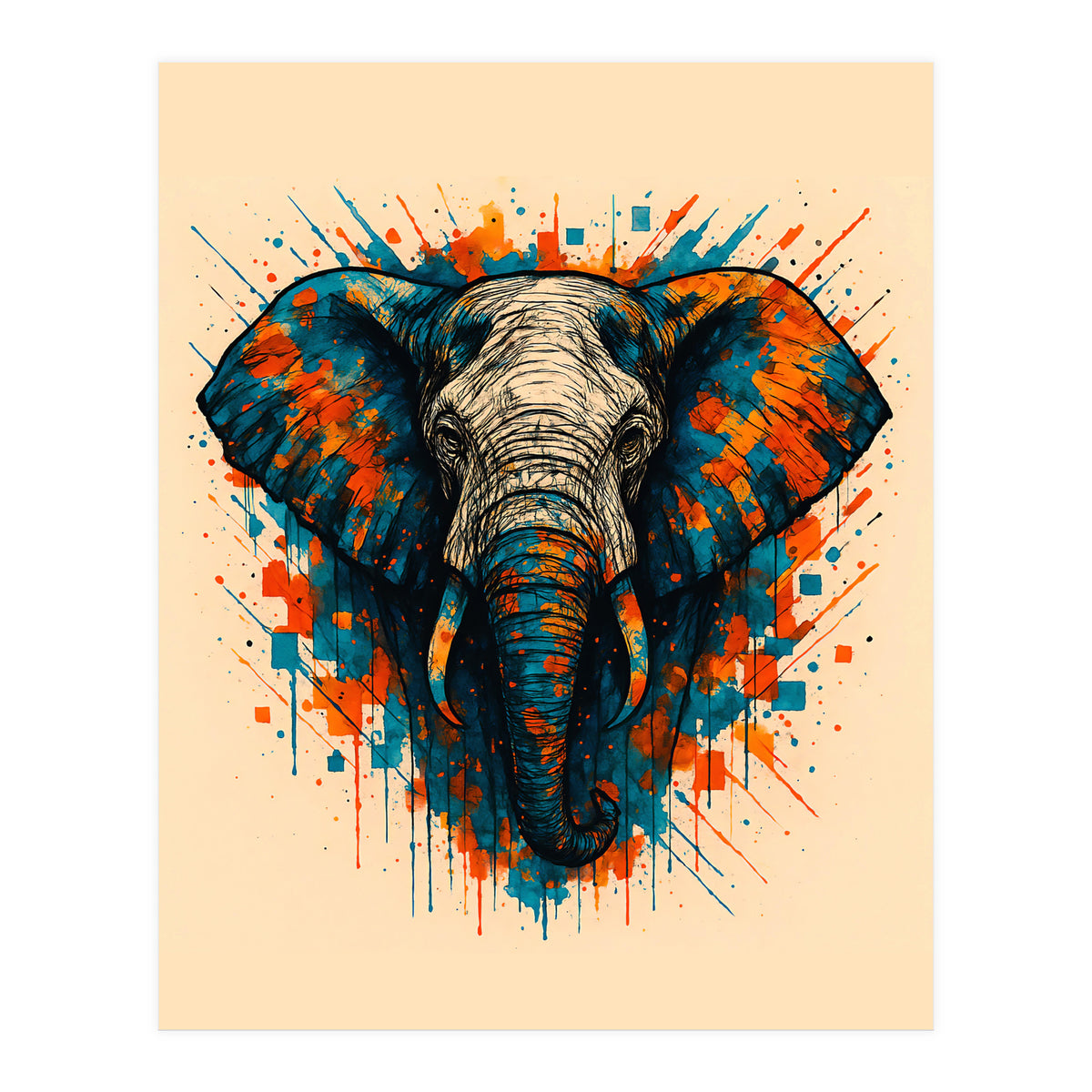 Elephant Animal Watercolor (Print Only)