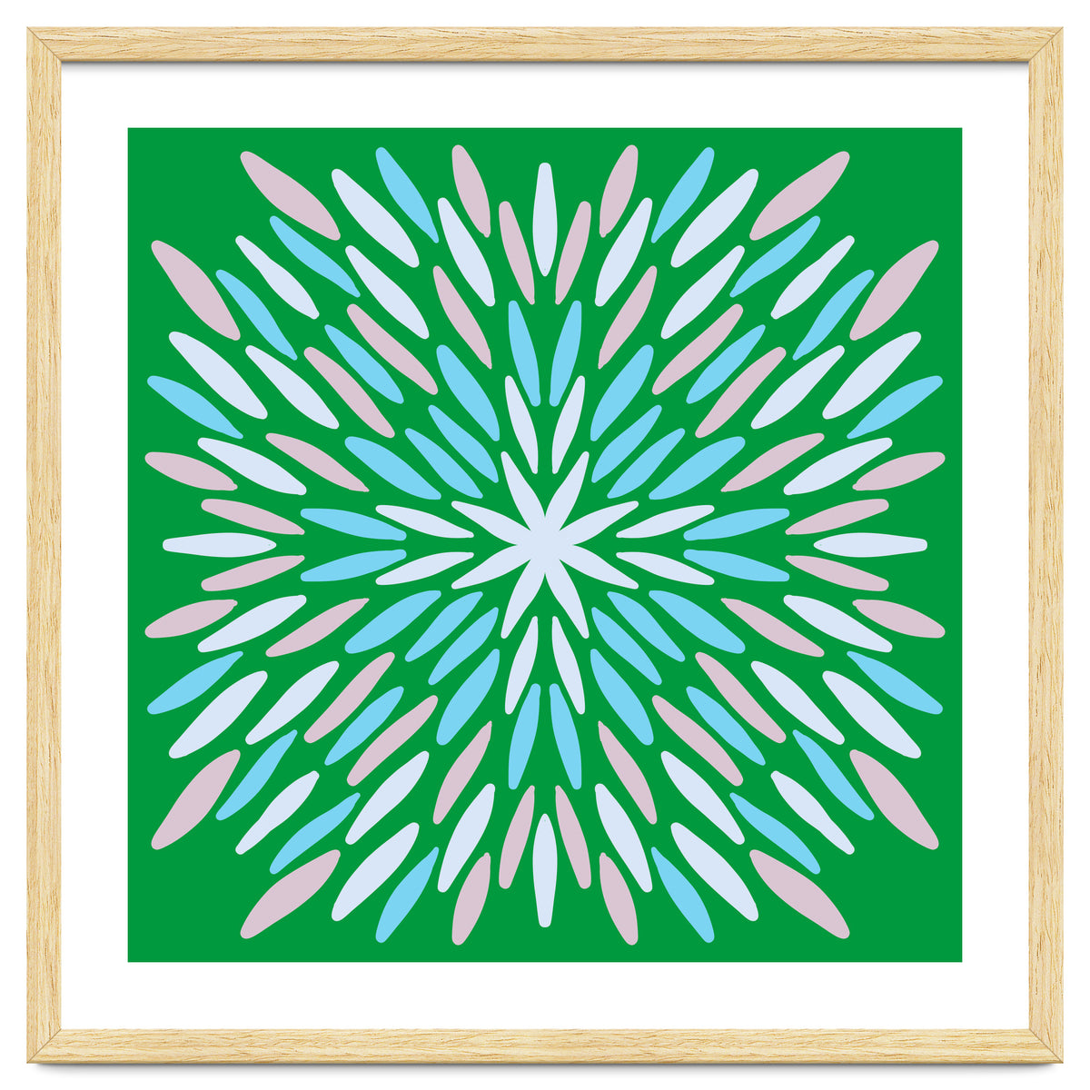 Petal Burst - green, blue, beige