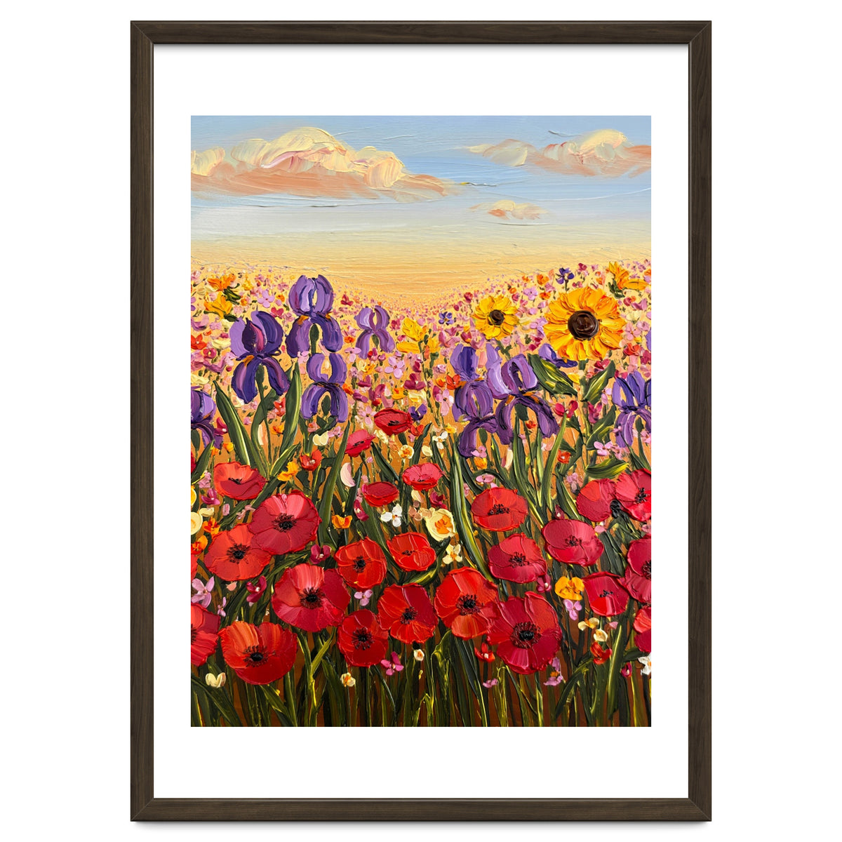 Vibrant Wildflower Field Oil Painting