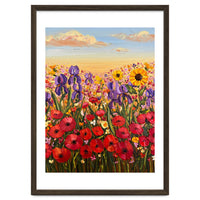Vibrant Wildflower Field Oil Painting