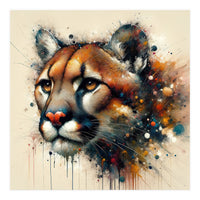 Watercolor Cougar Portrait (Print Only)