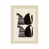 Minimalist Cats In Black And White (Print Only)
