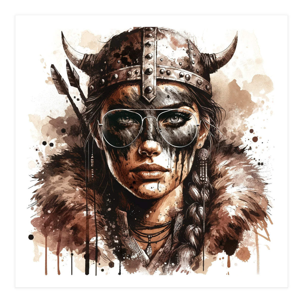 Modern Viking Woman Portrait (Print Only)