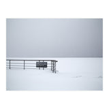 No lifeguards on the sign board in the winter snow beach (Print Only) thumbnail
