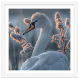 Swan Portrait Dew Drops Morning Light thumbnail