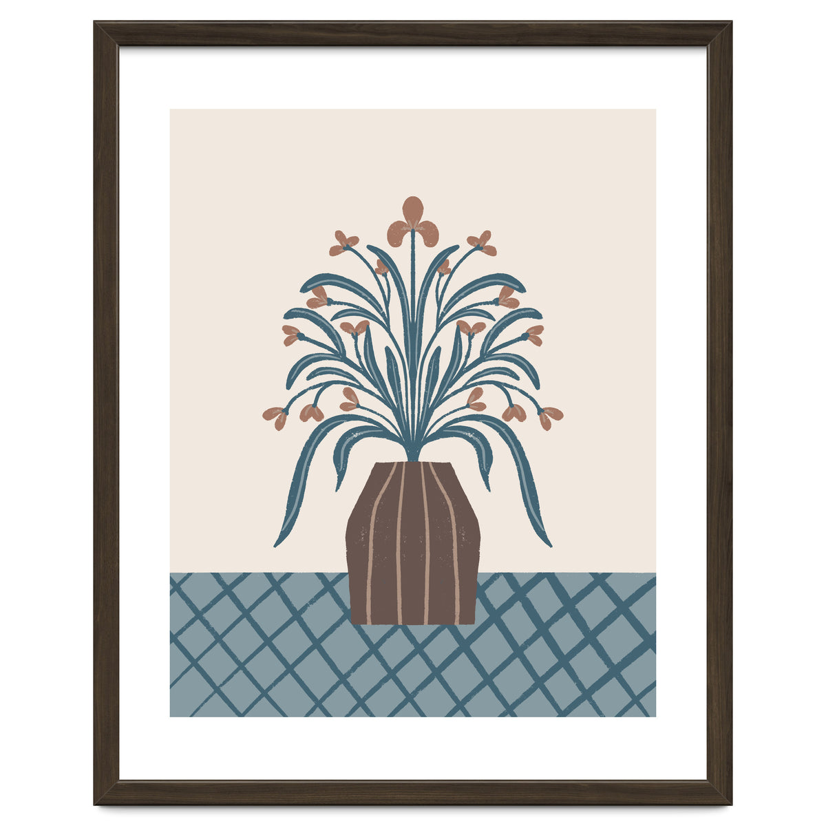 Earthy Modern Vase with Florals