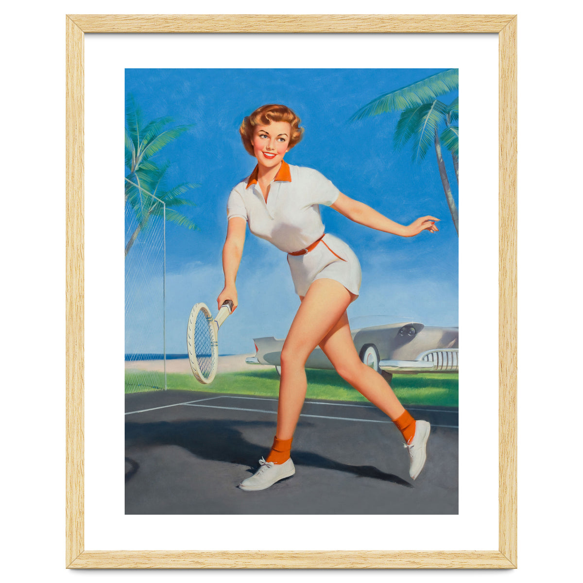 Pinup Girl On The Tennis Course