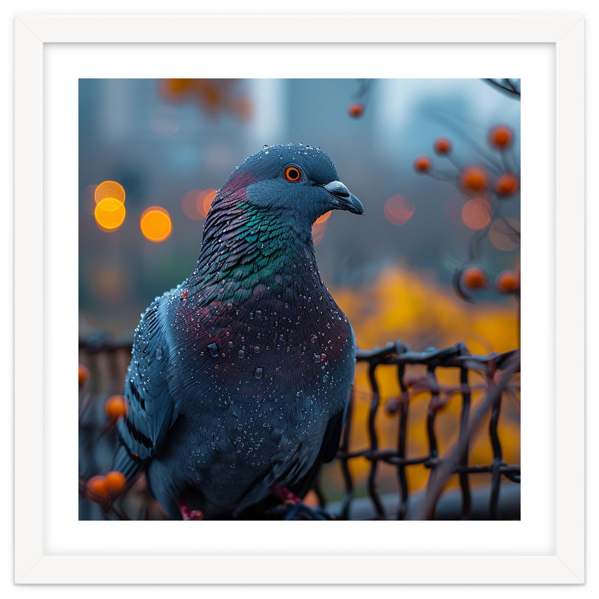 Pigeon With Water Droplets