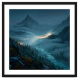 Moonlit Alpine Valley at Night with Shimmering River thumbnail