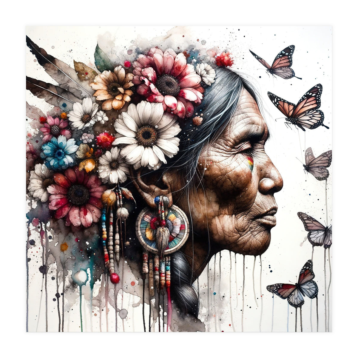 Matriarch With Wildflowers (Print Only)