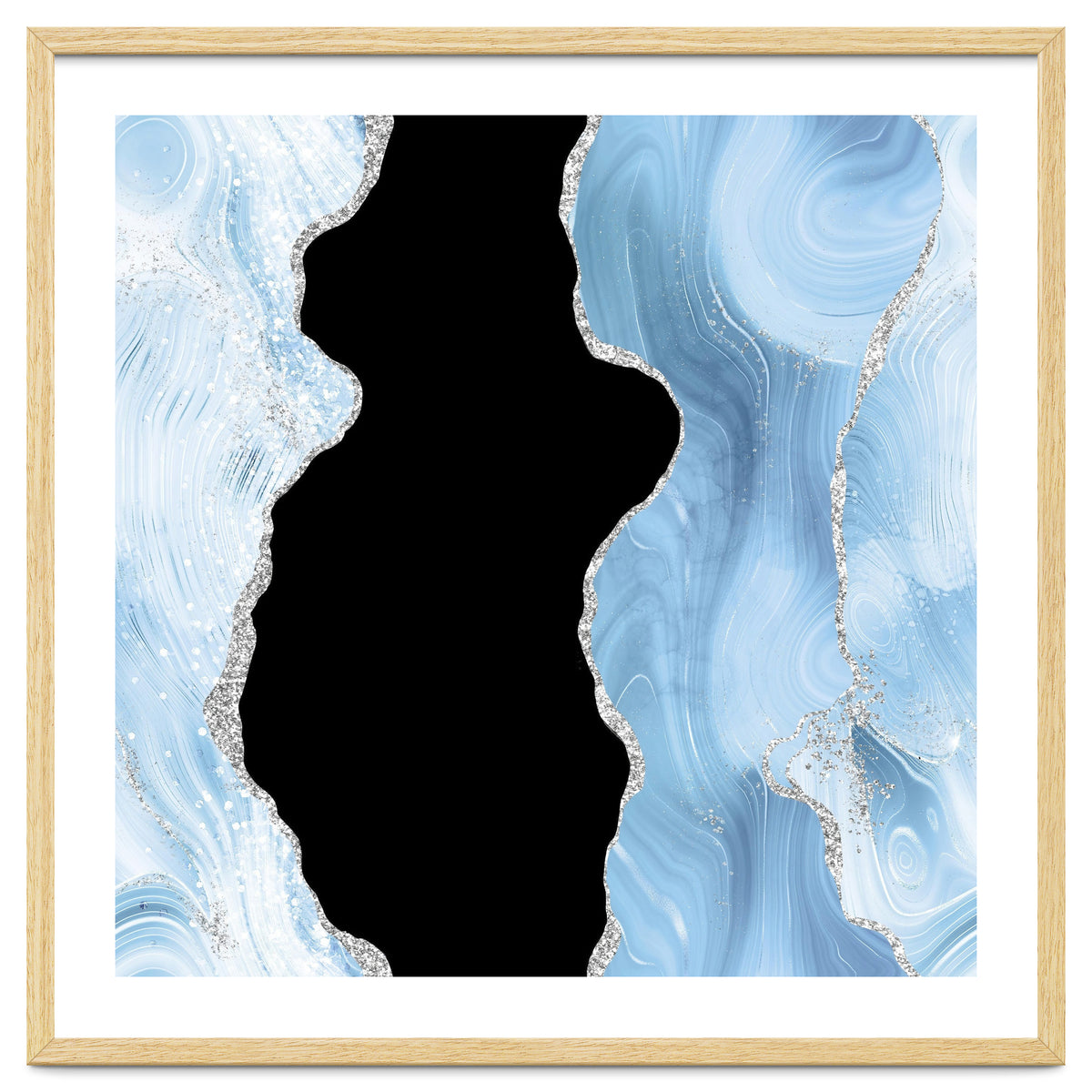 Blue & Silver Agate Glitter Texture 02