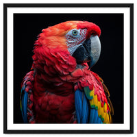 Scarlet Macaw Parrot Close Up Portrait