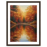 Golden Autumn Reflection: Impasto Forest Landscape thumbnail