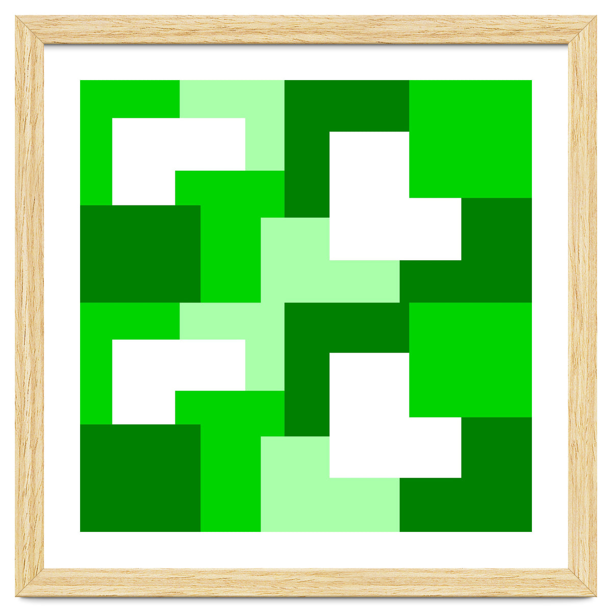 Green Abstract Square Tiles