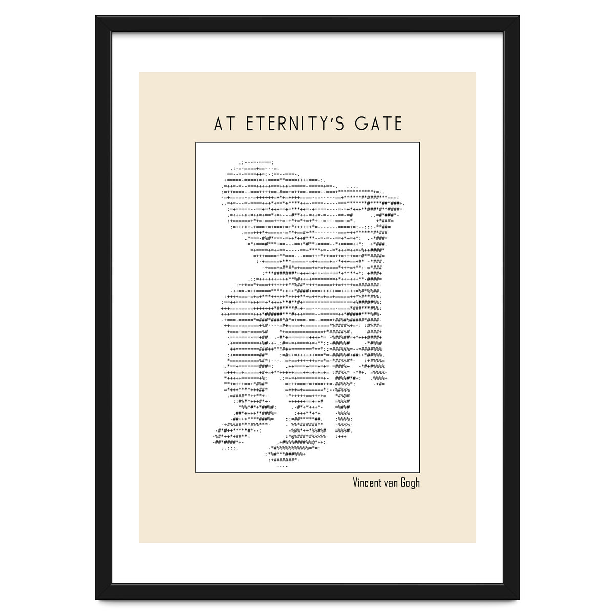 At Eternity’s Gate Vincent Van Gogh – Ascii Art