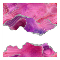 Magenta & Silver Agate Texture 07  (Print Only)
