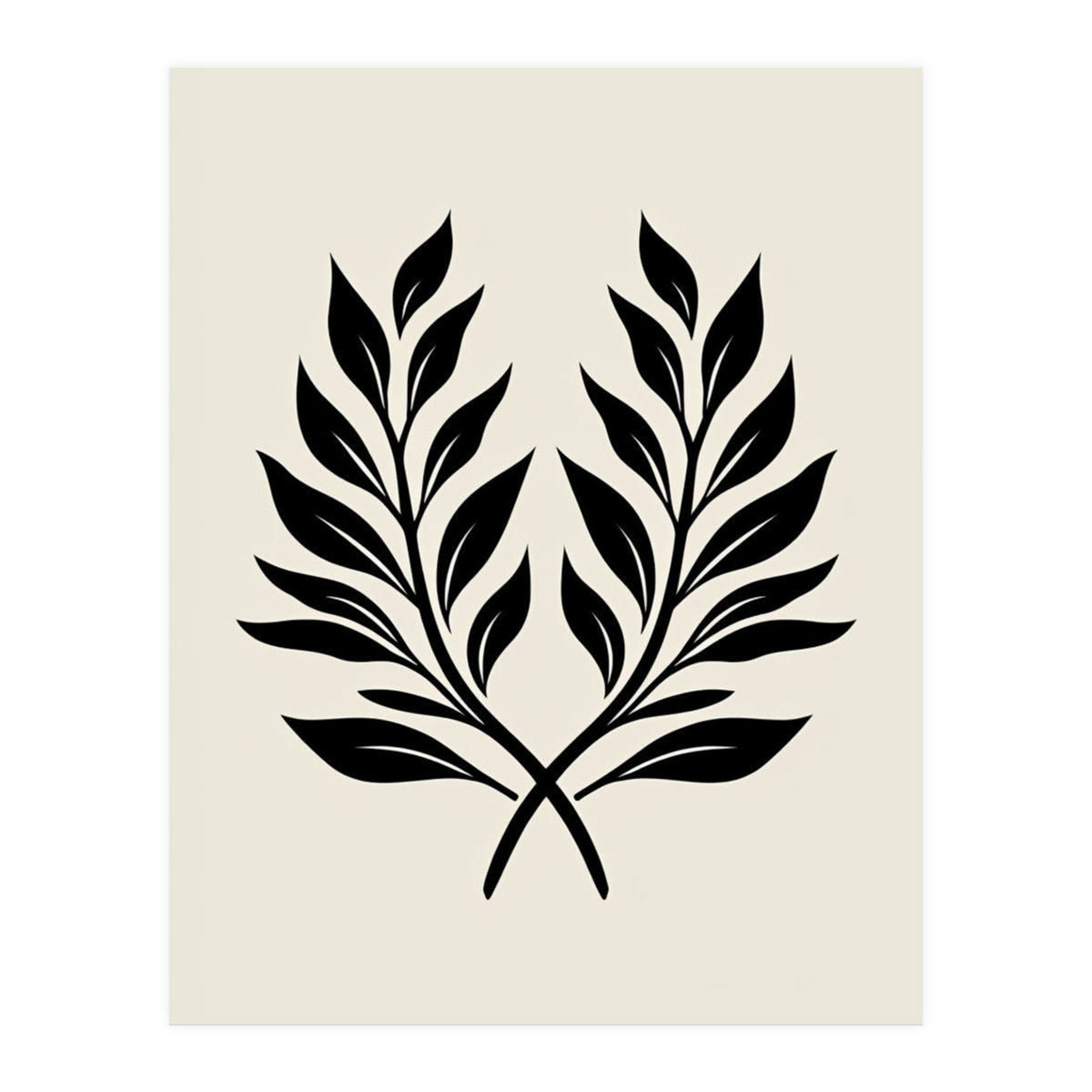 Minimalist Laurel Wreath: Botanical Line Art (Print Only)