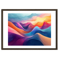 Vibrant Abstract Flowing Peaks Art