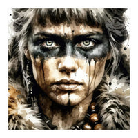 Fur Collar Warrior Portrait (Print Only)
