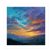 Ethereal Alpine Sunset Over Distant Peaks (Print Only)