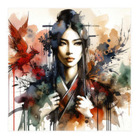 Phoenix Spirit Asian Warrior Portrait (Print Only)