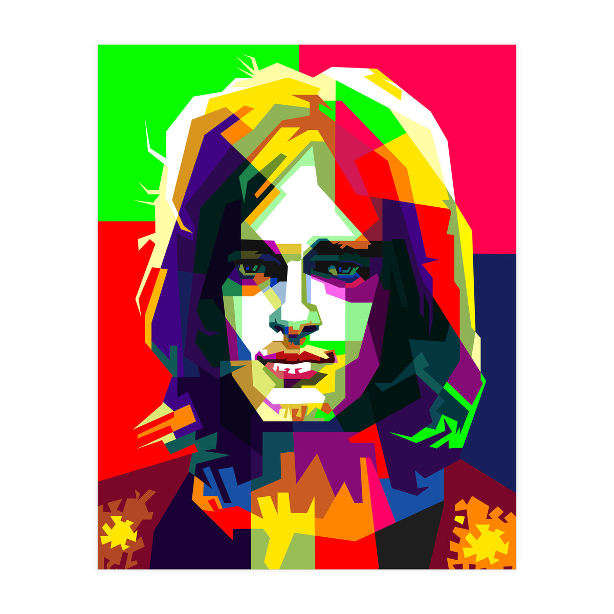 David Gilmour Pink Floyd Classic Rock Art WPAP (Print Only)