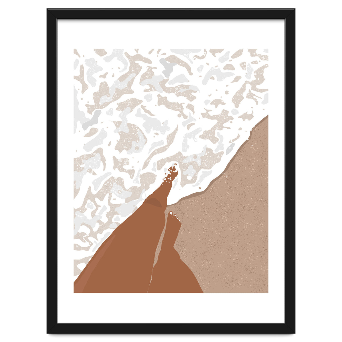 Shorelines, Girl On Ocean Beach, Sea Nature Landscape Travel Summer, Bohemian Black Woman Sand Waves Self Care