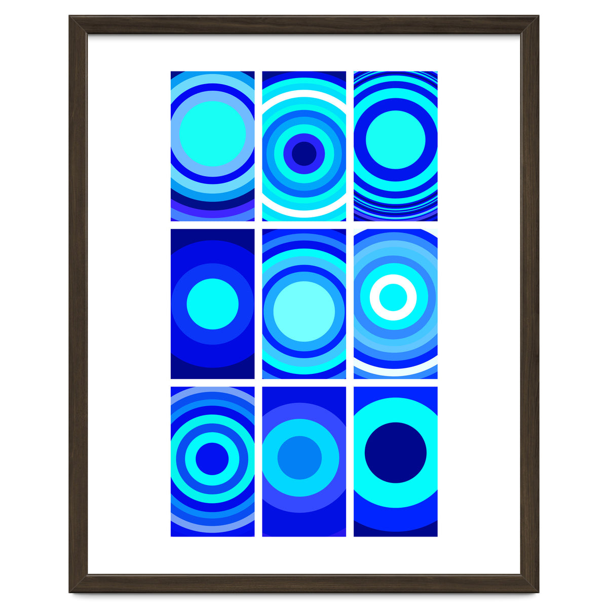 Circles & Rectangles Alt Blue 3 X 3: 2