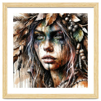 Autumn Leaf Druid Woman Portrait