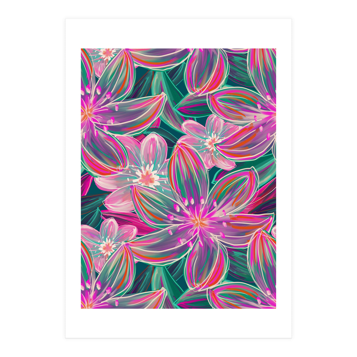Fluo Bloom Purple & Emerald (Print Only)