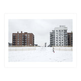 Walking with the dog on a snowy day (Print Only) thumbnail