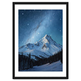 Majestic Snow-Capped Mountain Peak Under a Brilliant Starry Night Sky thumbnail