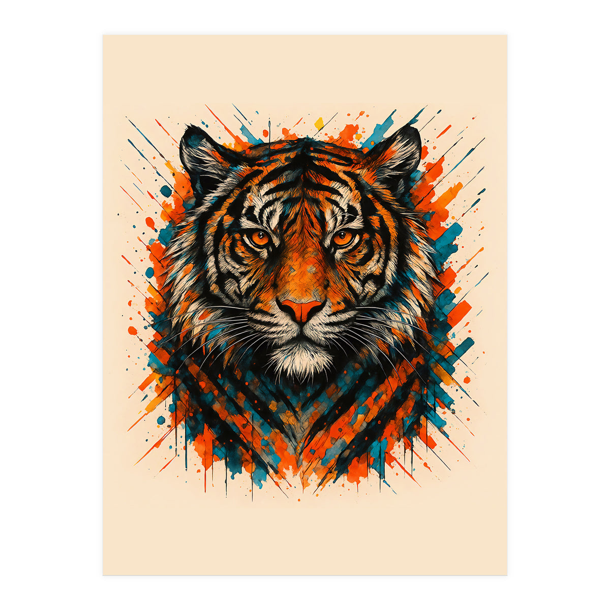 Tiger Animal Watercolor (Print Only)