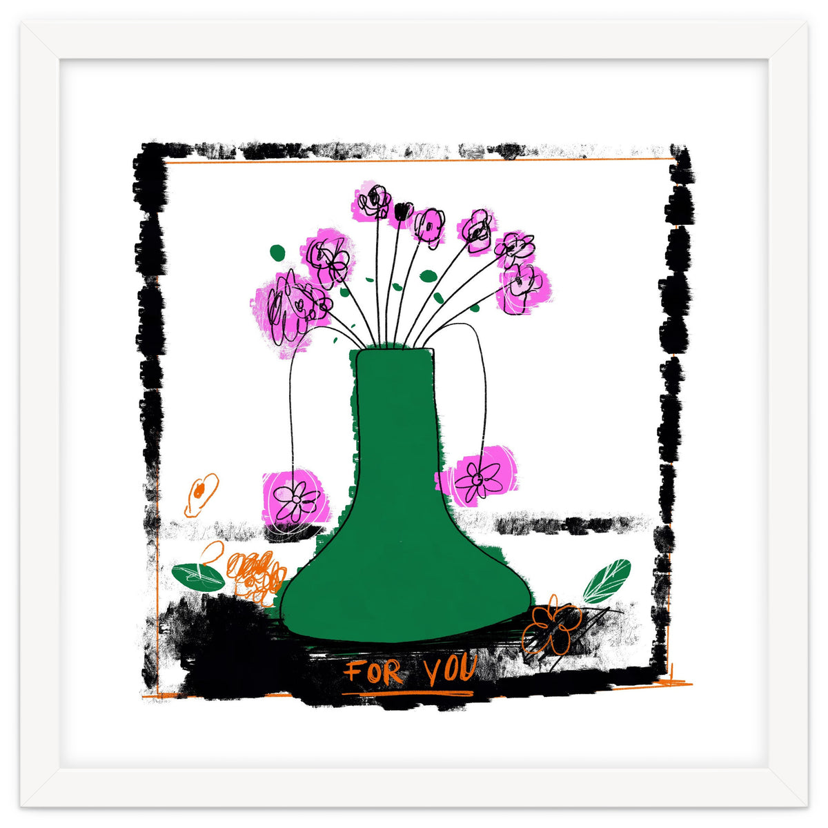 green vase