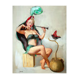 Pinup Sexy Girl Performing A Trick (Print Only) thumbnail