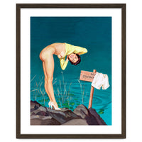 Sexy Pinup Girl With No Swimming Sign