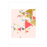 Gold Abstraction, Abstract Eclectic Colorful Geometrical, Blush Pastel Metallic Chic Graphic Design (Print Only) thumbnail