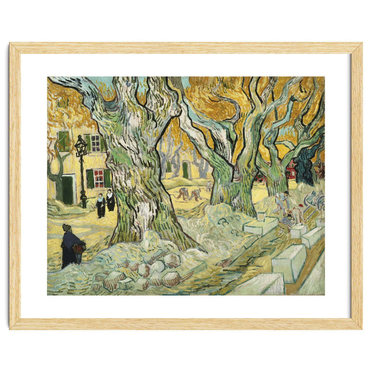 VINCENT VAN GOGH: The Road Menders. Date/Period: 1889. Painting. Oil on canvas.