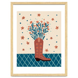 Mocha Cowboy boot with flowers thumbnail
