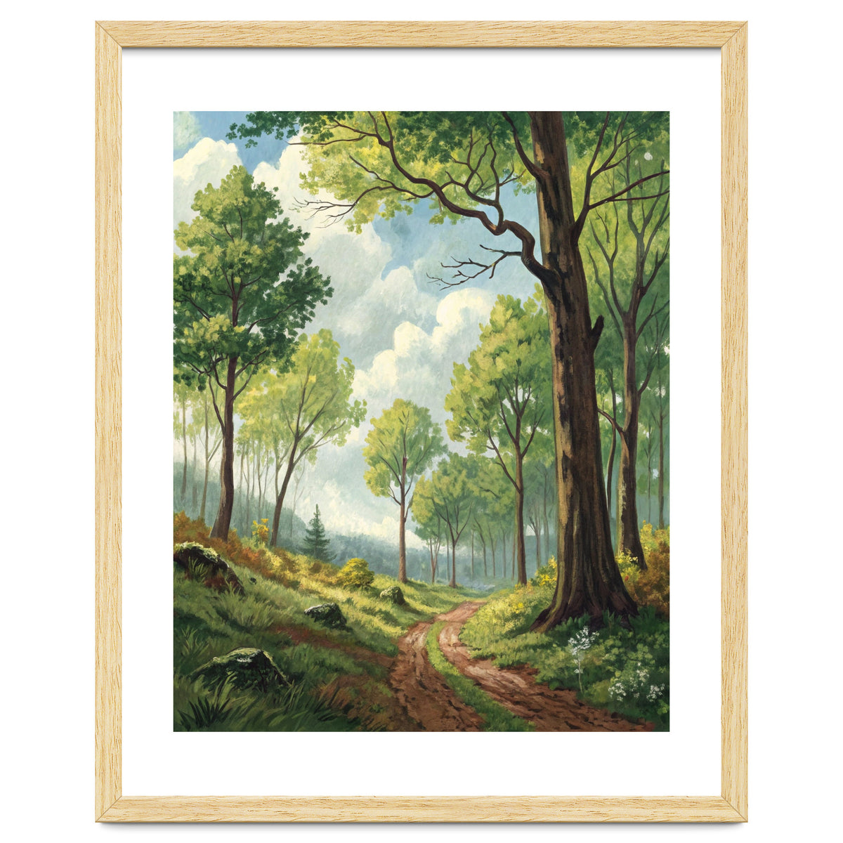 Vibrant Summer Forest Landscape Painting