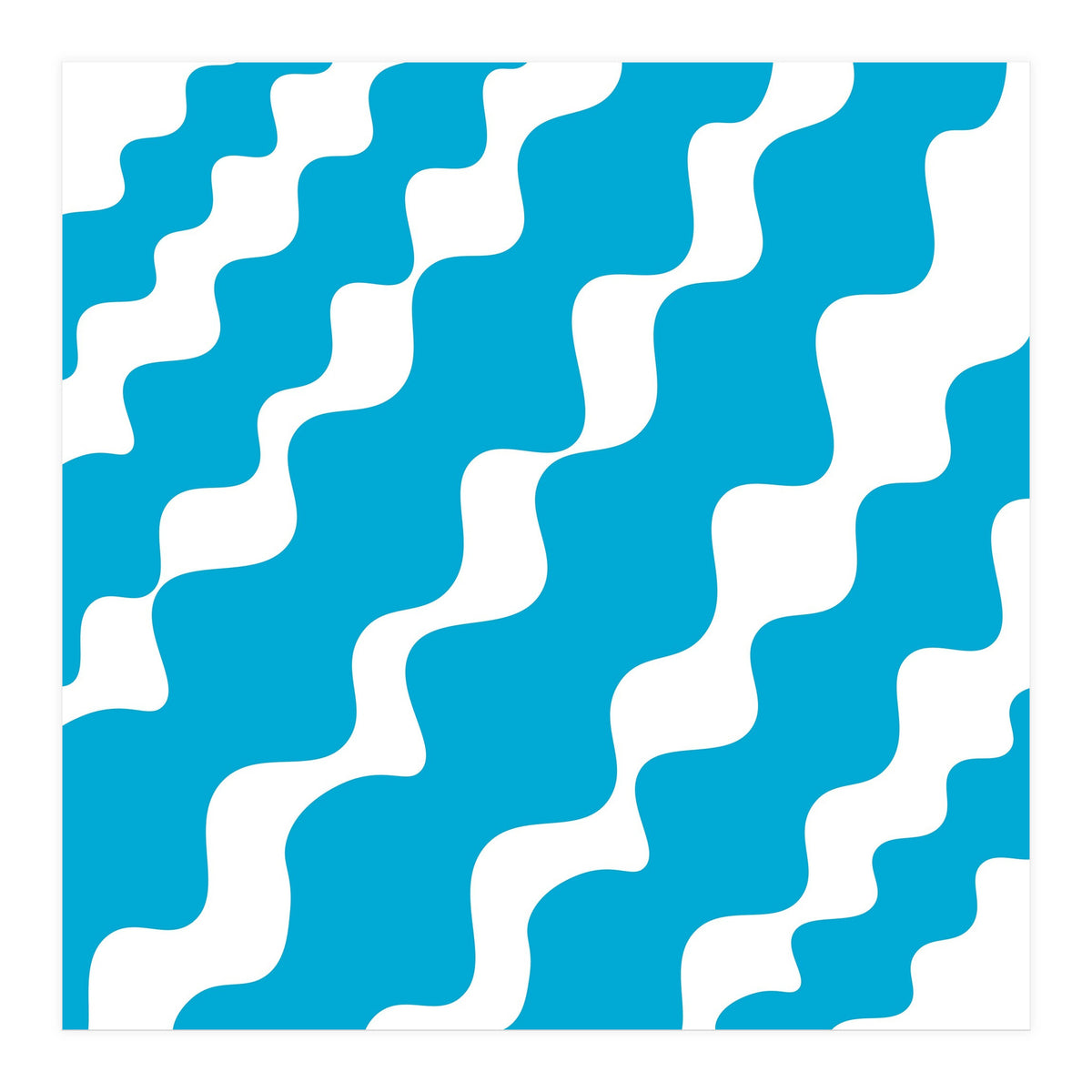 Slanting Blue Wavy Pattern (Print Only)