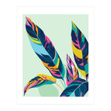 Dopamine Botanical, Colorful Tropical Banana Leaves, Plants Jungle Eclectic Contemporary, Bohemian Nature Forest (Print Only) thumbnail