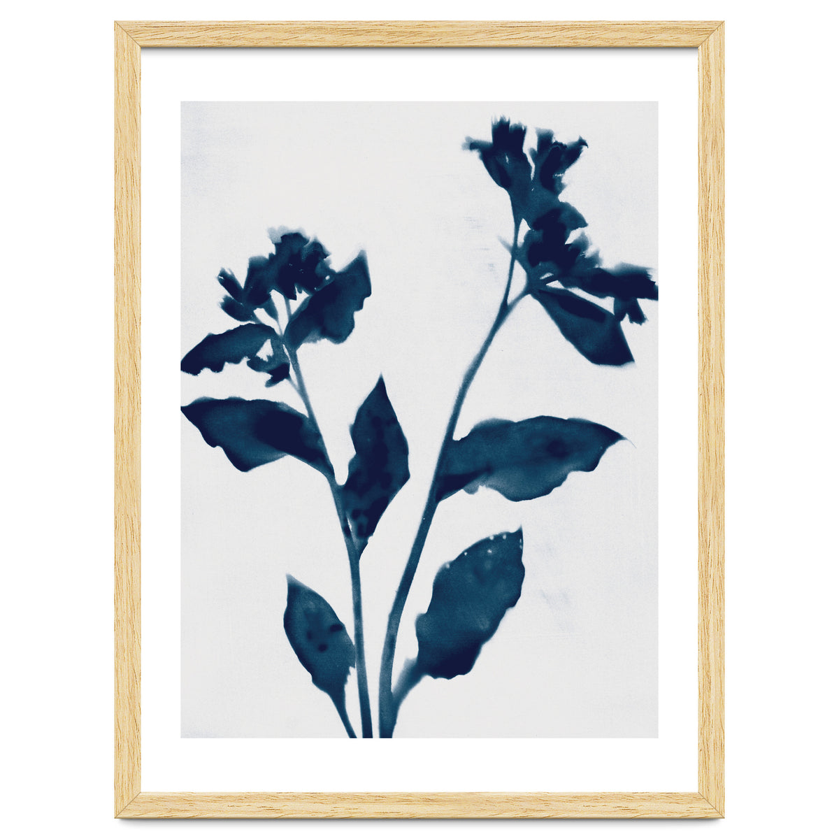 Indigo Blue Flower Silhouette 2