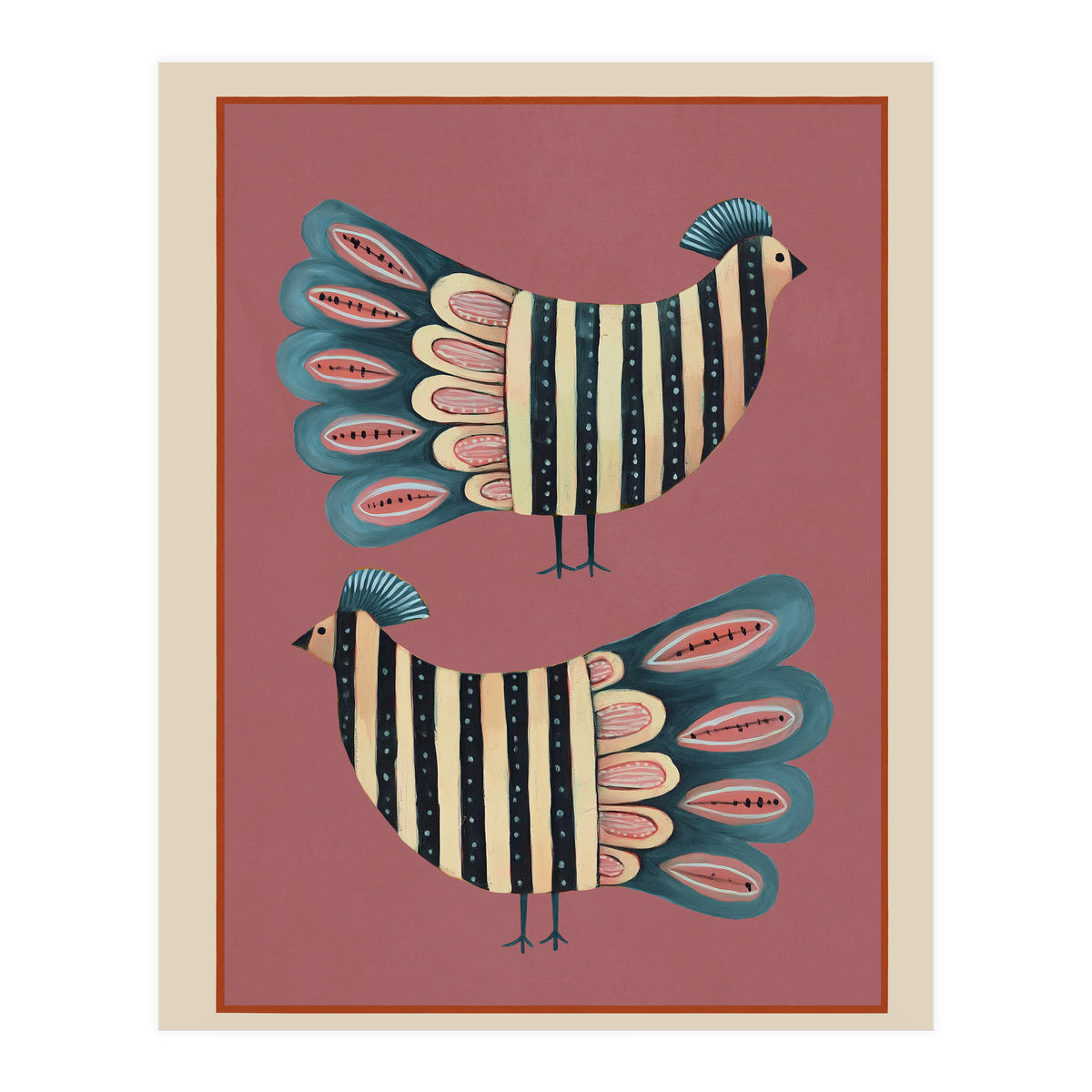 Striped Bird Pair I (Print Only)