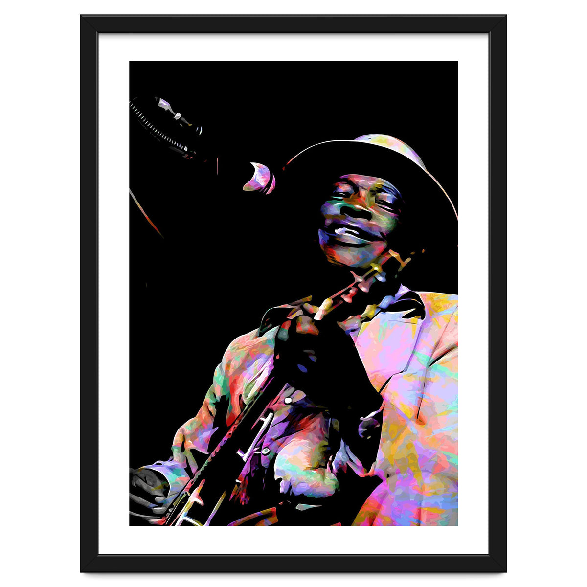 John Lee Hooker American Blues Guitarist Colorful Art