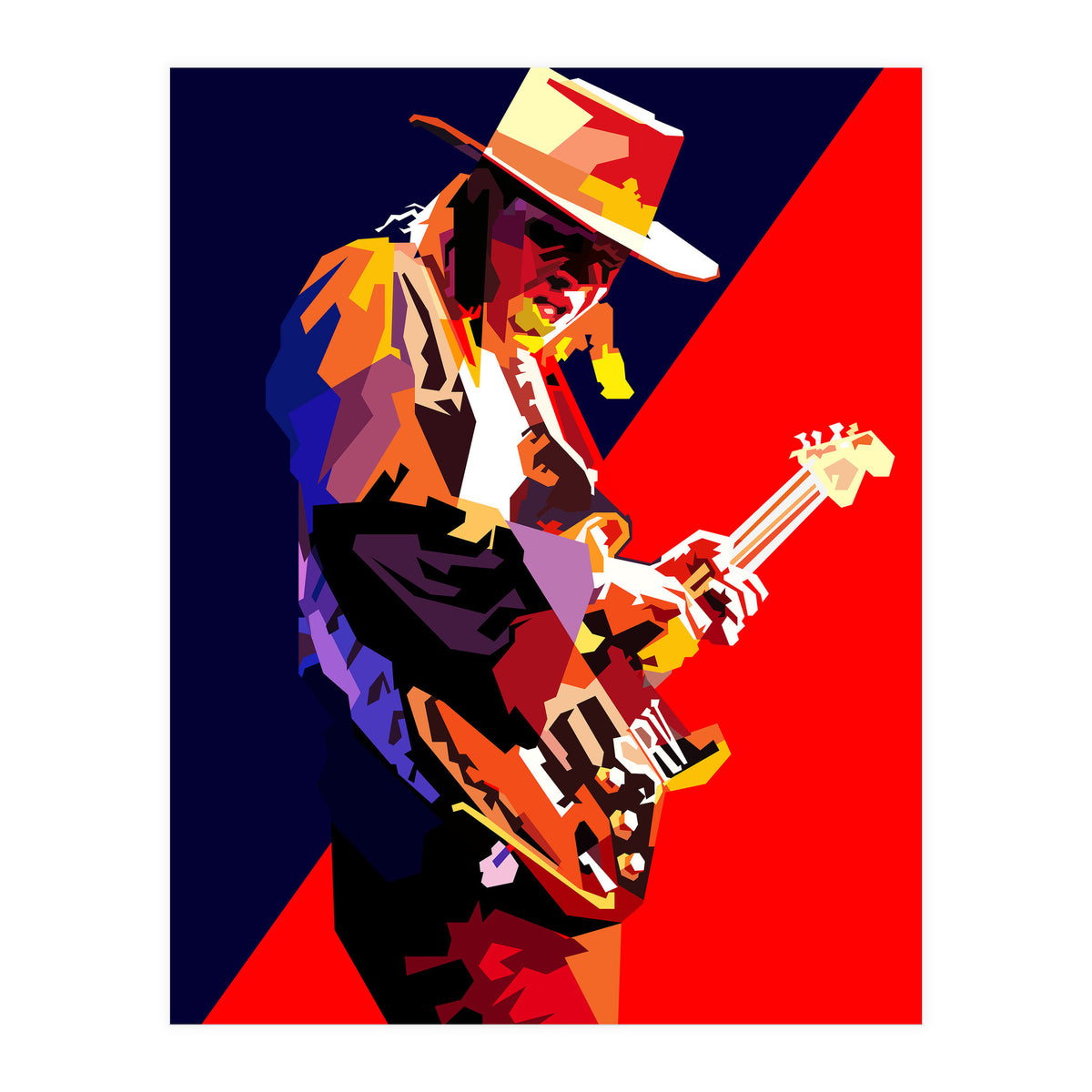 Stevie Ray Vaughan Rock Blues Guitarst Pop Art WPAP (Print Only)
