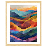 Jewel-Toned Abstract Mountain Landscape Wall Art thumbnail